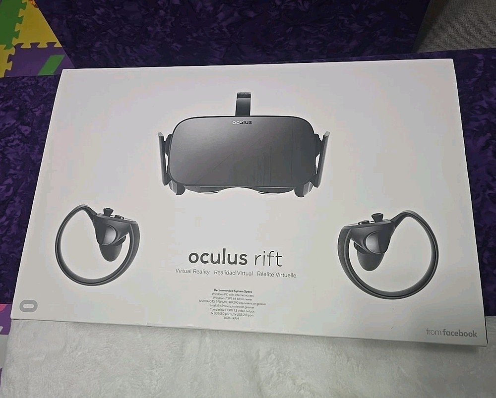 Meta Oculus Rift VR Headset- Black  W Extra Sensor And Cables