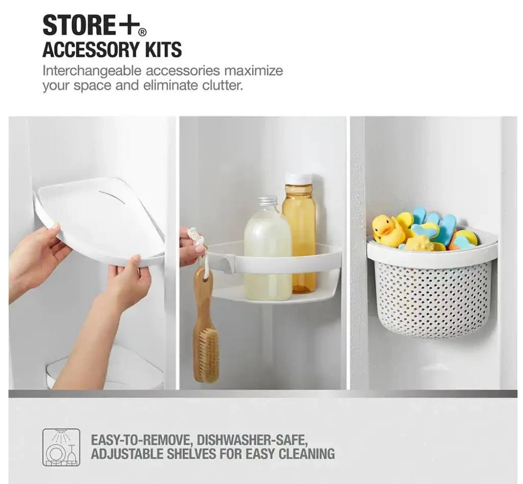 Sterling Store+ Bath / Shower System Soap Dish with Towel Bar