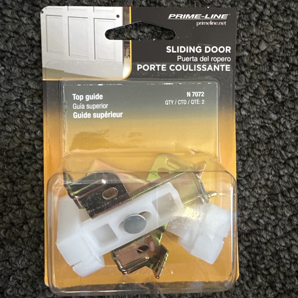 Prime-Line N 7072 Mirrored Door Top Guide Plastic Guide Adjustable 2 Pack