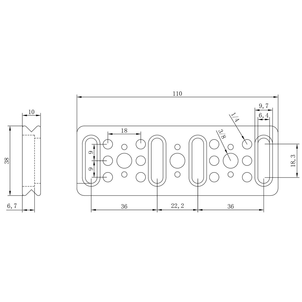 Multi Function Camera Mount Cheese Plate 1/4-20 3/8-16 Rig Adapter