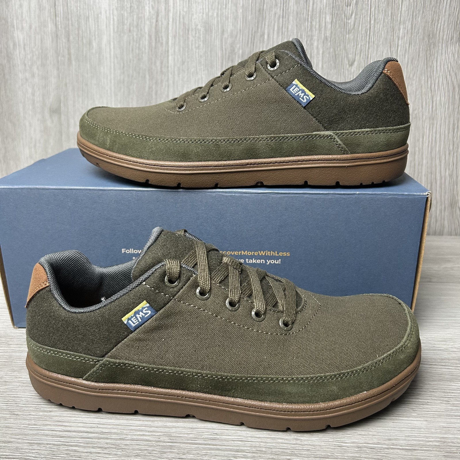 Lems Barefoot Shoes Mens Chillum Spruce Green Zero Drop Minimalist Sizes 6.5-13