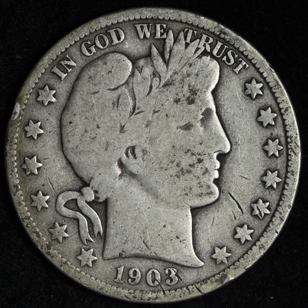 1903-O Barber Silver Half Dollar VG+ E332 VGCU