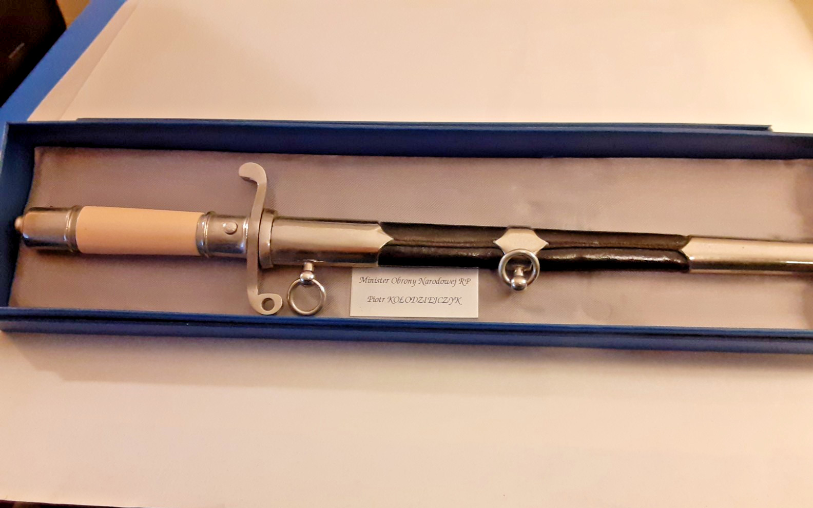 Vintage Polish Officer Presentation Dagger and Scabbard – with name plate.