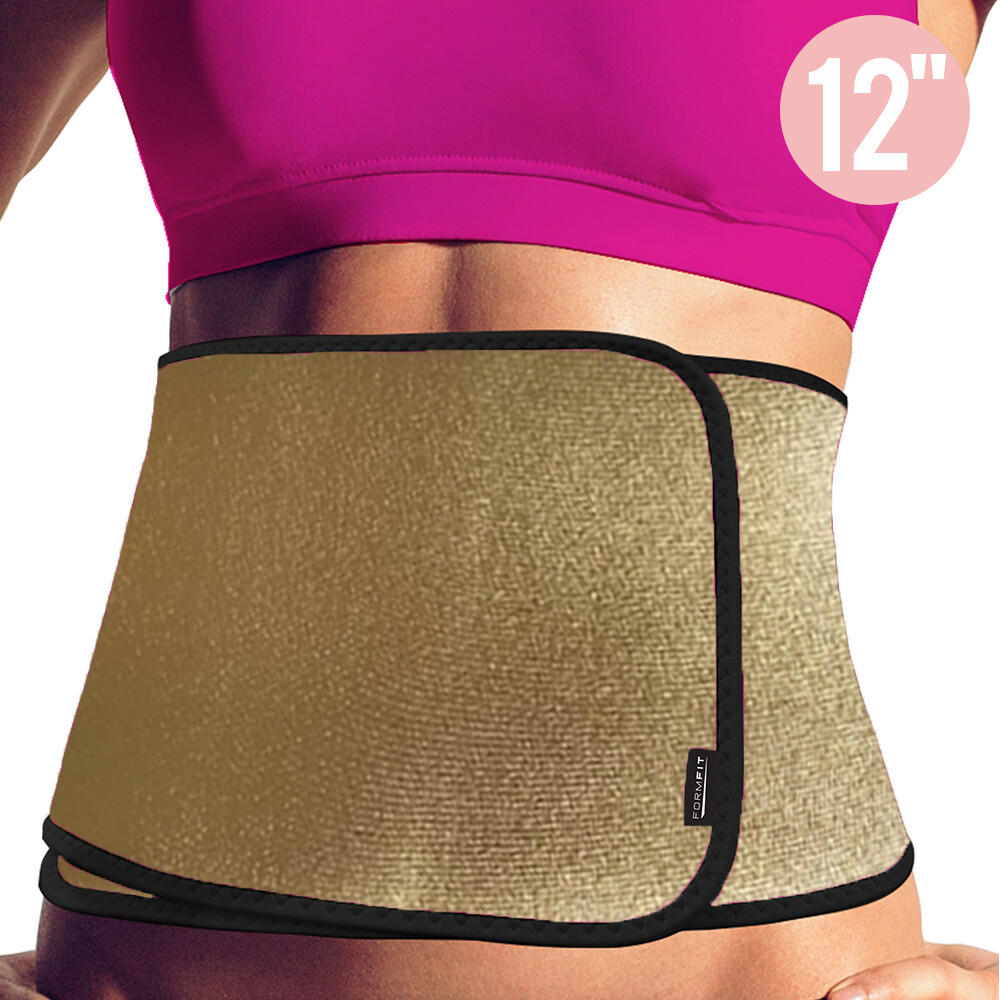 Formfit Thermal Slimmer Belt. Body Shaper. 12''. Women. One Size. Metallic Gold