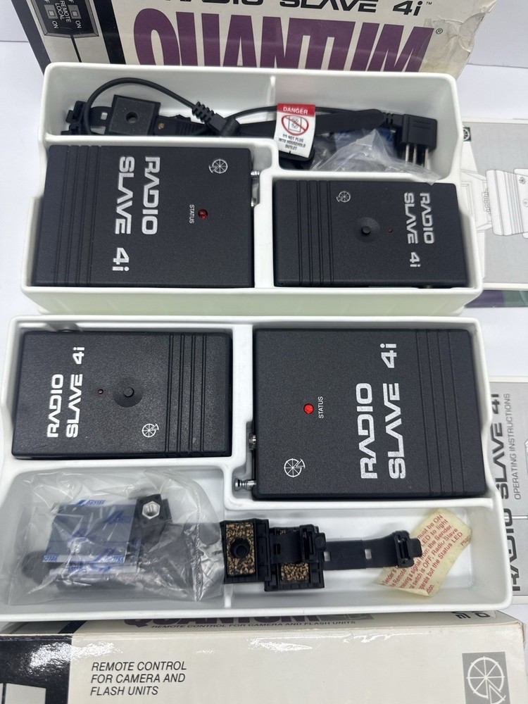Quantum Radio Slave 4i Flash Trigger System Set w/ Boxes & Accessories