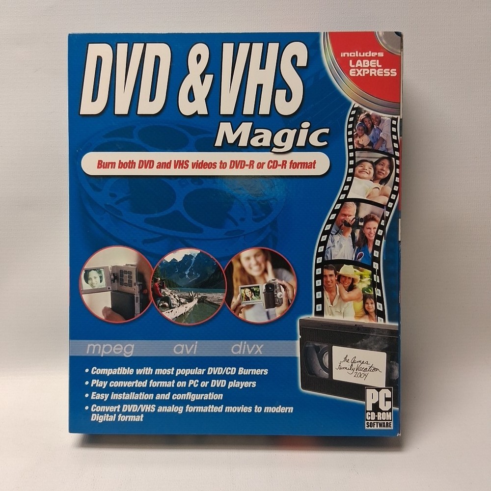 DVD & VHS Magic software for PC, designed to convert analog video tapes into...
