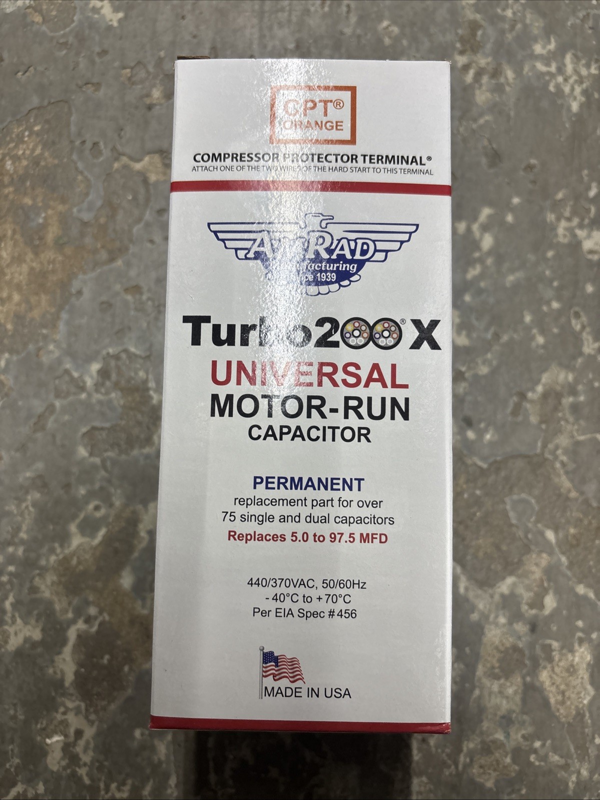 AMRAD Turbo 200X Universal Replacement Motor Run HVAC Capacitor, 97.5 MFD