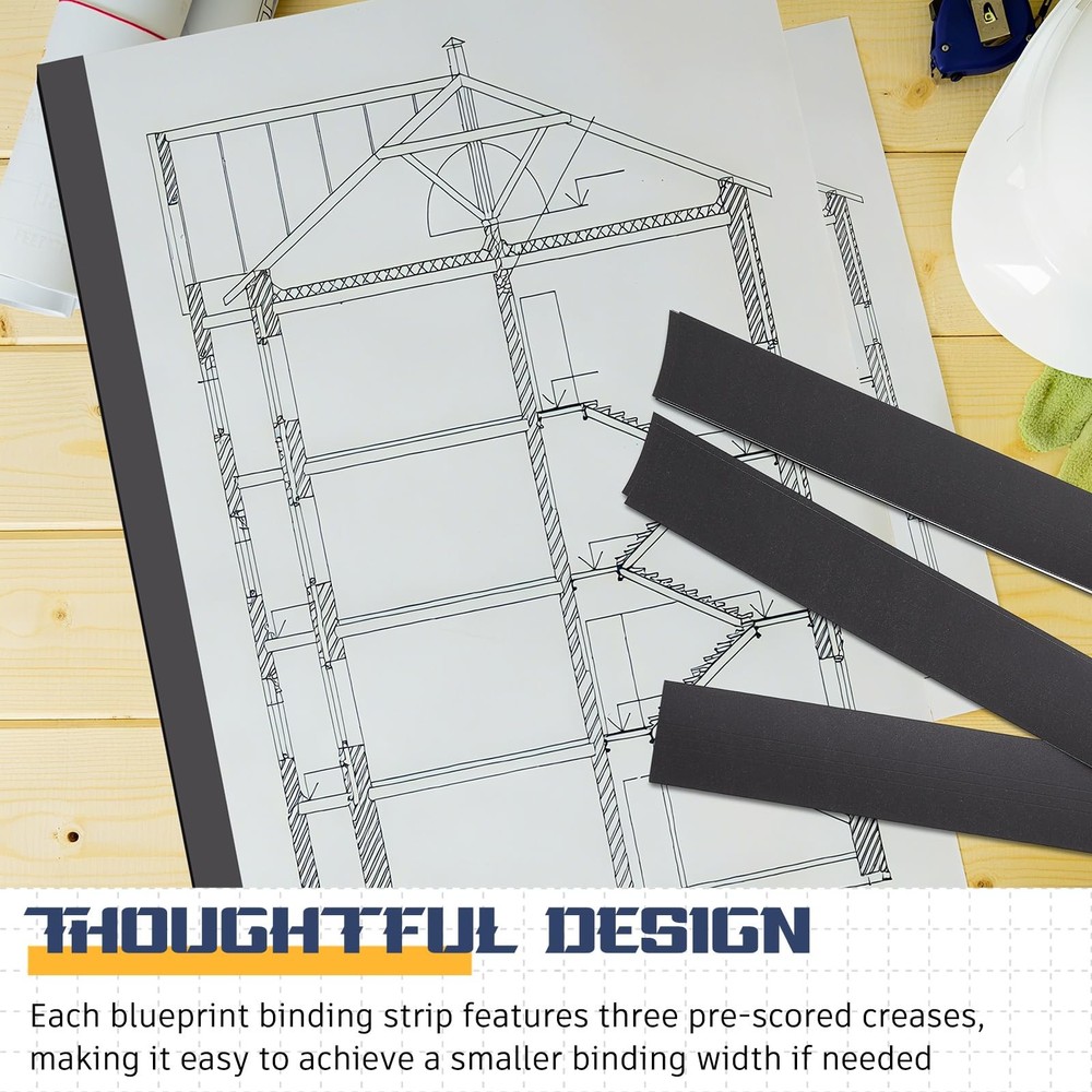 Blank Blueprint Binding Strips 1000 Pcs Construction