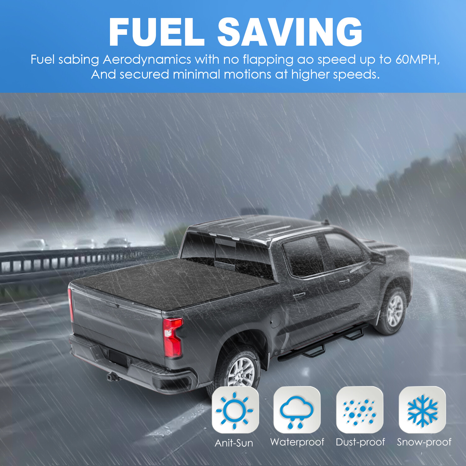 TRI-Fold 5.8FT Bed Soft Tonneau Cover For 2019-2024 Silverado Sierra 1500 Truck