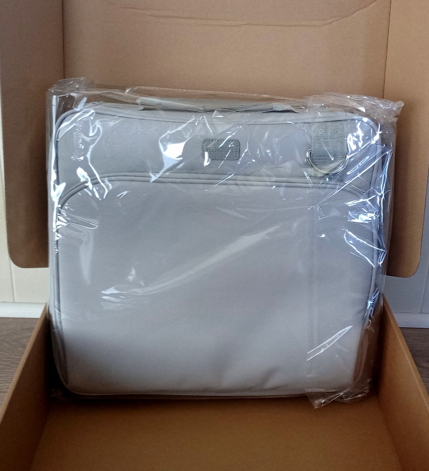 HINOOR 3-Inch D-Ring Zipper Binder w/ Shoulder Strap Holds Up To 700 Sheets Gray