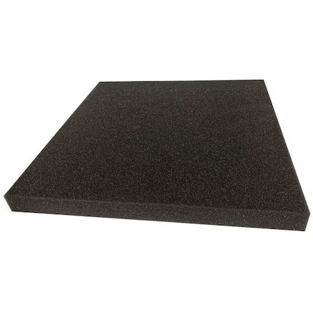 Foam Sheet, Open Cell, 24 In W, 24 In L, 1/2 In Thick, Charcoal, Zusa-Pu-97