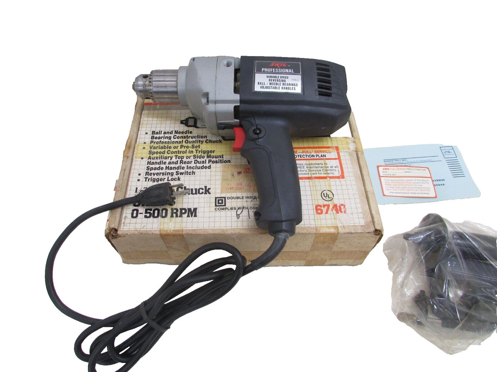 SKIL PROFESSIONAL 1/2” #6740 SPADE HANDLE REVERSIBLE SPEED CONTROL TRIGGER DRILL