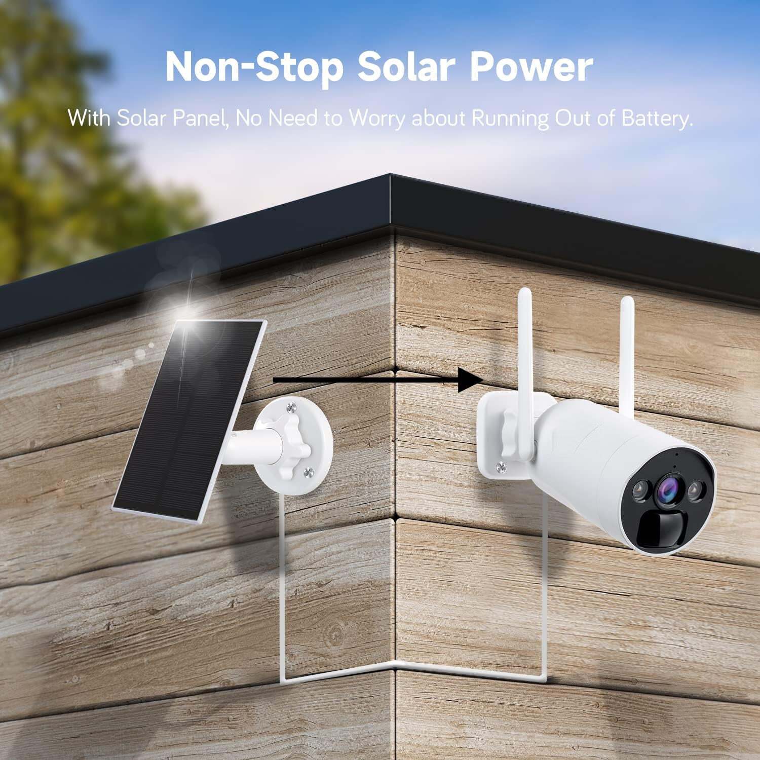 Solar Battery Powered Security Camera System Outdoor Wireless Wifi Home IP CCTV