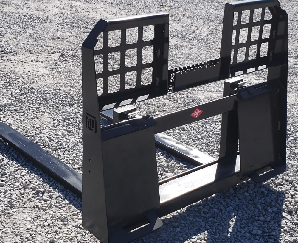 72" Solid Bottom Grapple Grease & 48 Walk Through Pallet Forks Combo QuickAttach