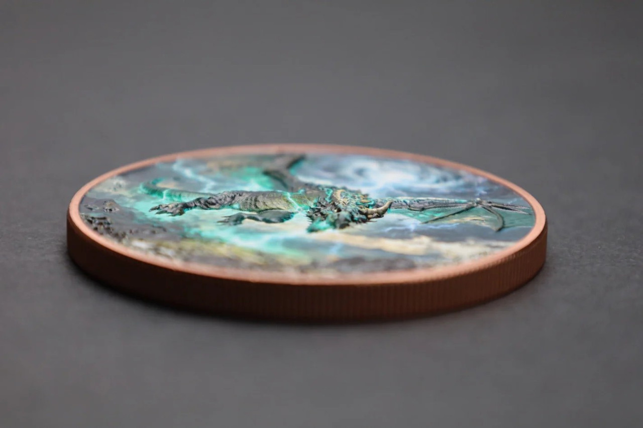 2026 Dragon Flight 5 oz Colorized High Relief Copper Round in Capsule