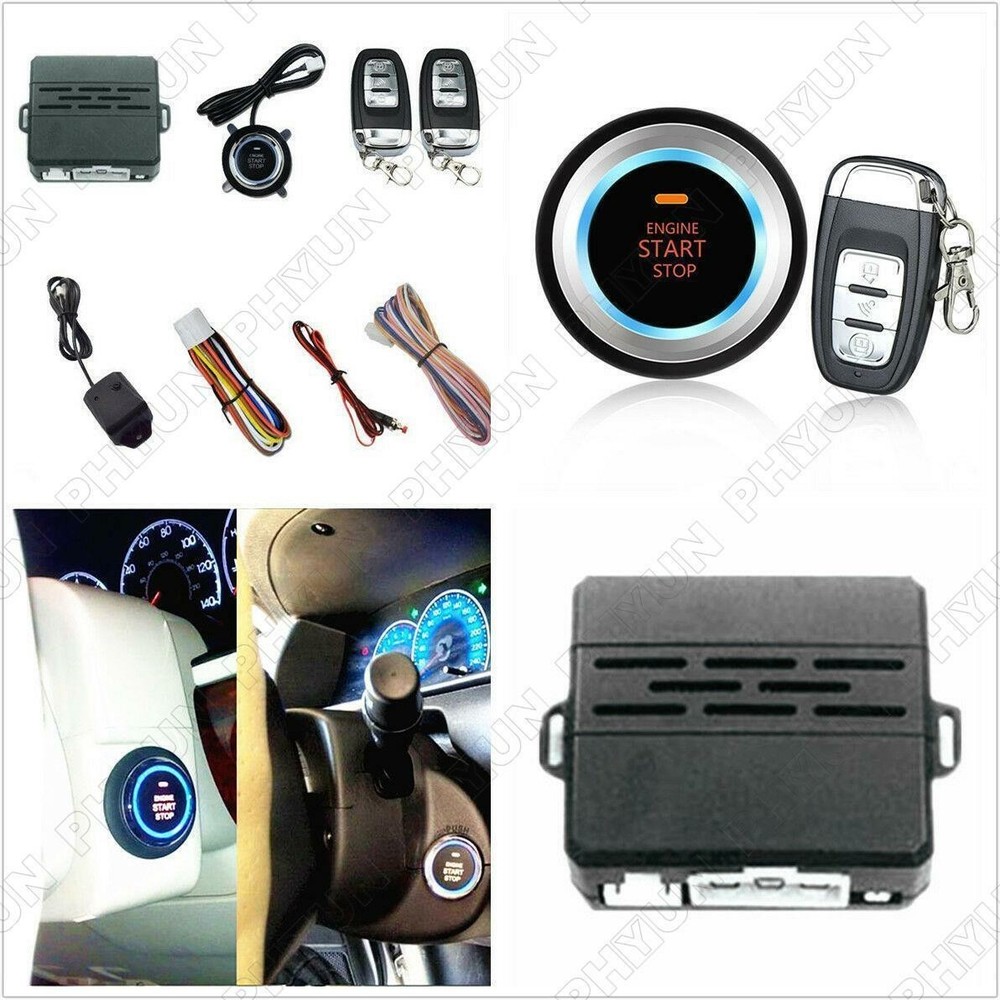 Car Alarm System Security Vibration Alarm Ignition Engine Remote Start Button US