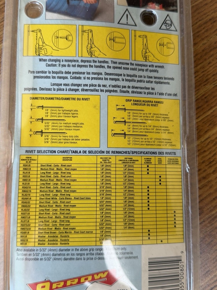 Arrow E-Z Pull Riveter Rivet Tool Model RH200 New In Package