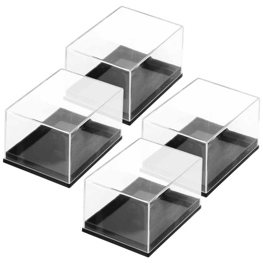 4 Pcs Plastic Specimen Display Containers Clear Boxes for Mineral Sample Storage