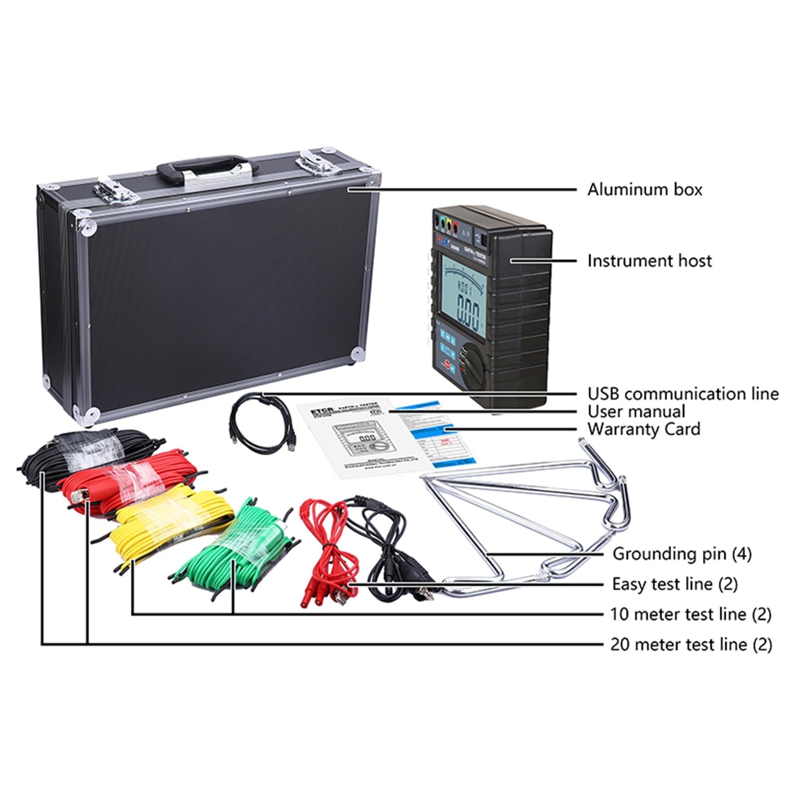 ETCR3000B Soil Resistivity Tester Ground Resistance Meter Earth Resistance Te...