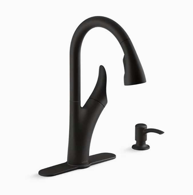 Kohler Transitional Matte Black Pulldown Kitchen Faucet  1PREC26448-SD-BL-AA