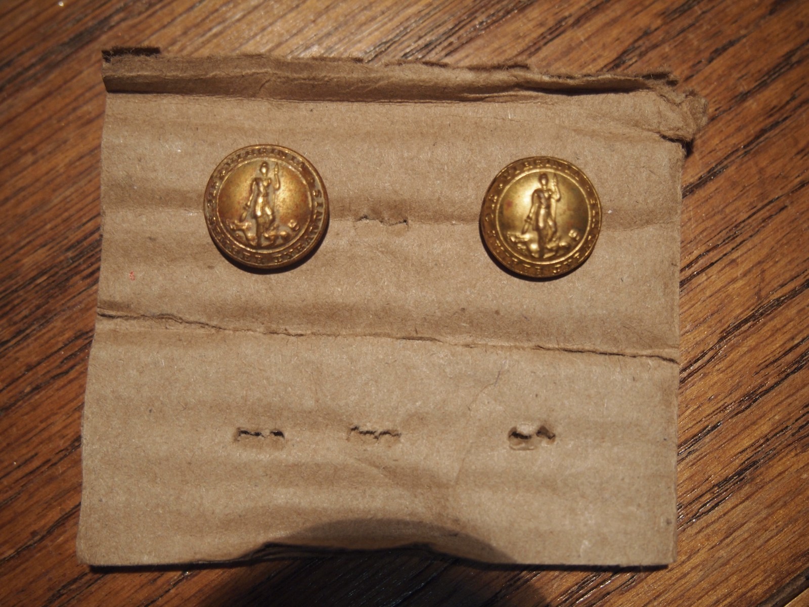 2 Post Civil War Virginia Cuff Buttons Waterbury