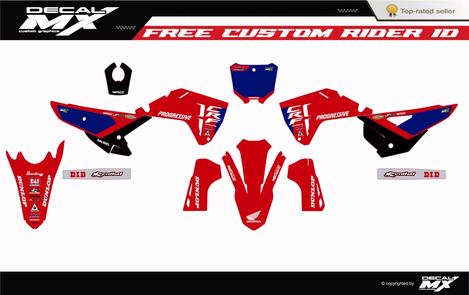 FITS HONDA CRF250R (2025) CRF450R (2025) Graphic kit decals crf stickers thick