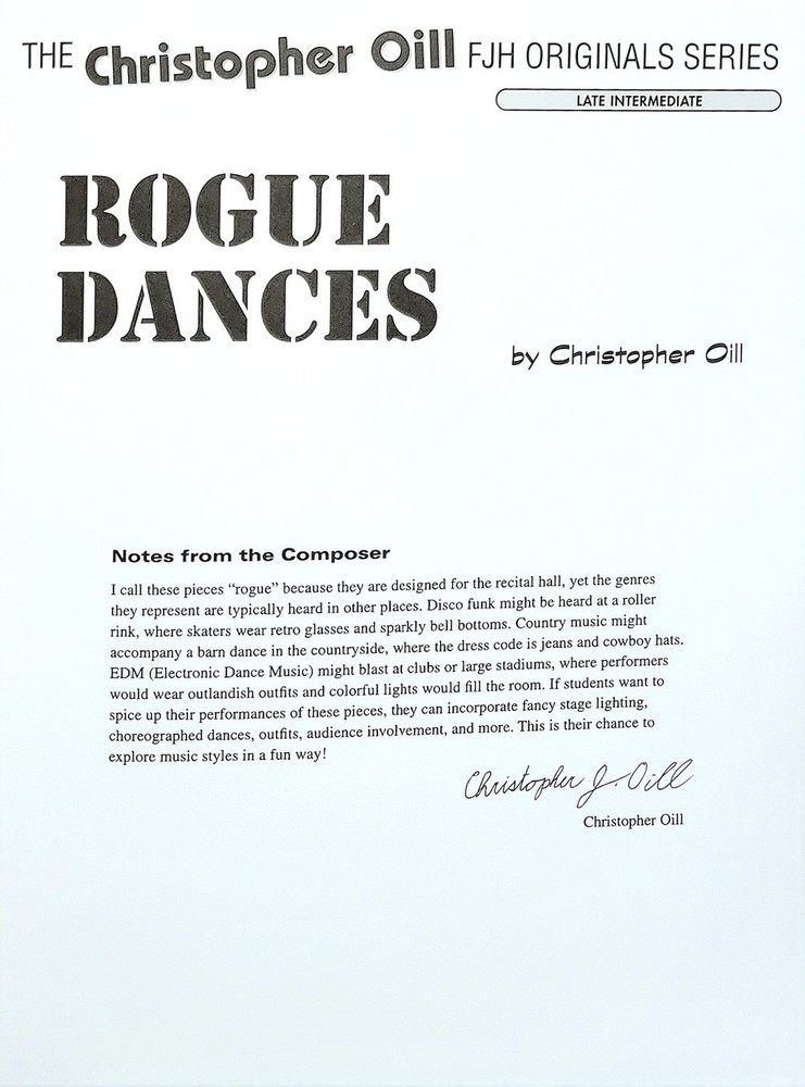 Rogue Dances - Late Intermediate Piano Book