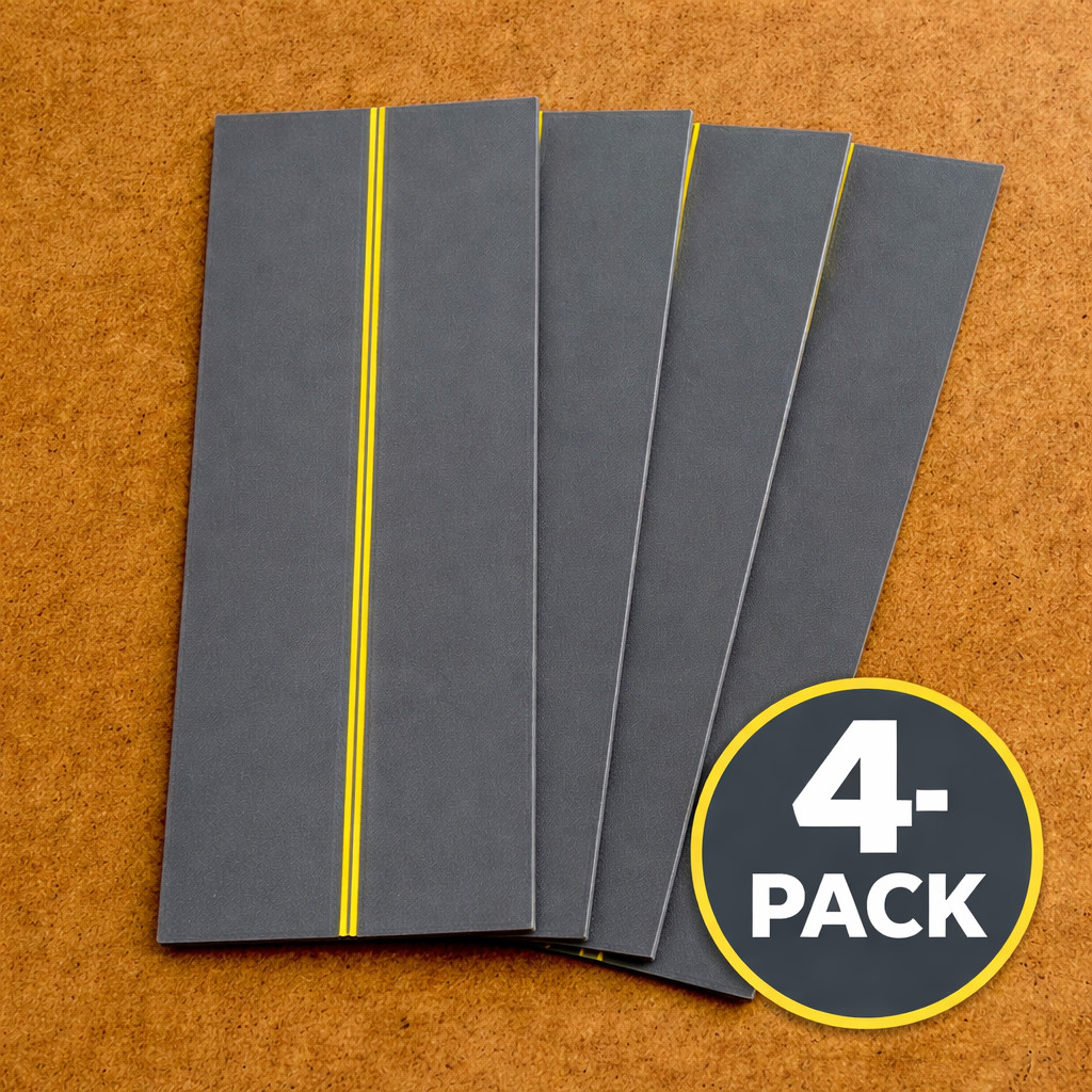 Hot Hobby RoadScapes HO 2-Lane Straight Road Plate Double Yellow (4-Pack)