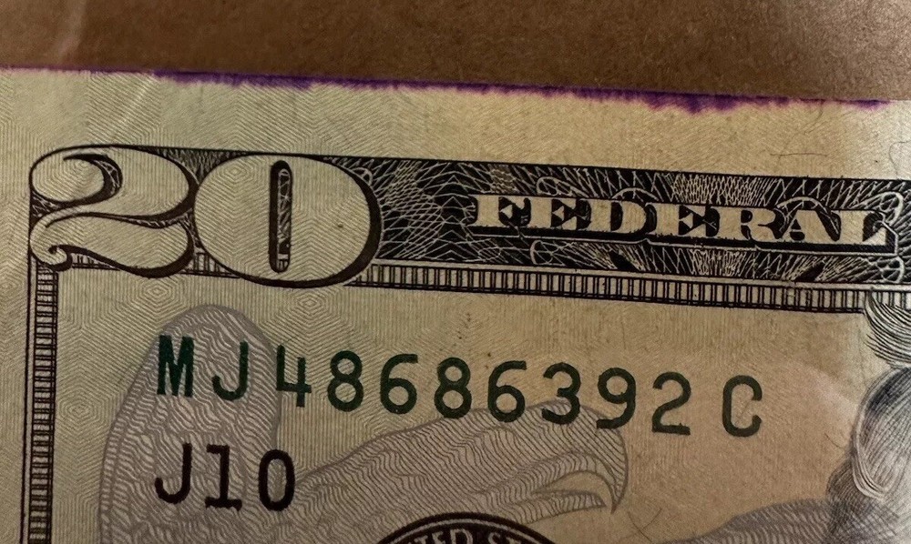 $20 BILL INK MARK ERROR RARE