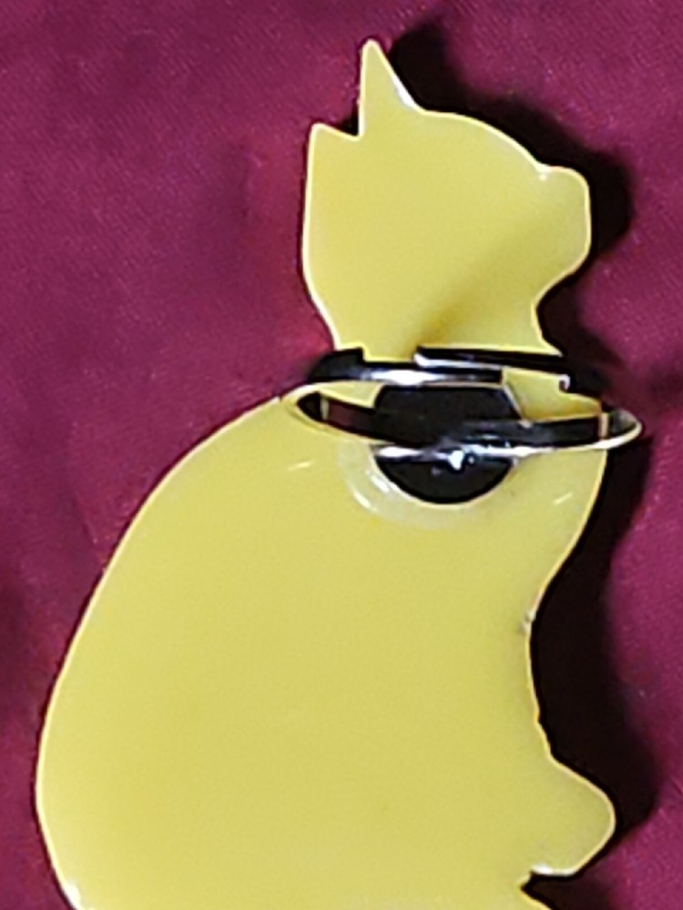 Yellow Cat Mandela Pattern Adjustable Ring