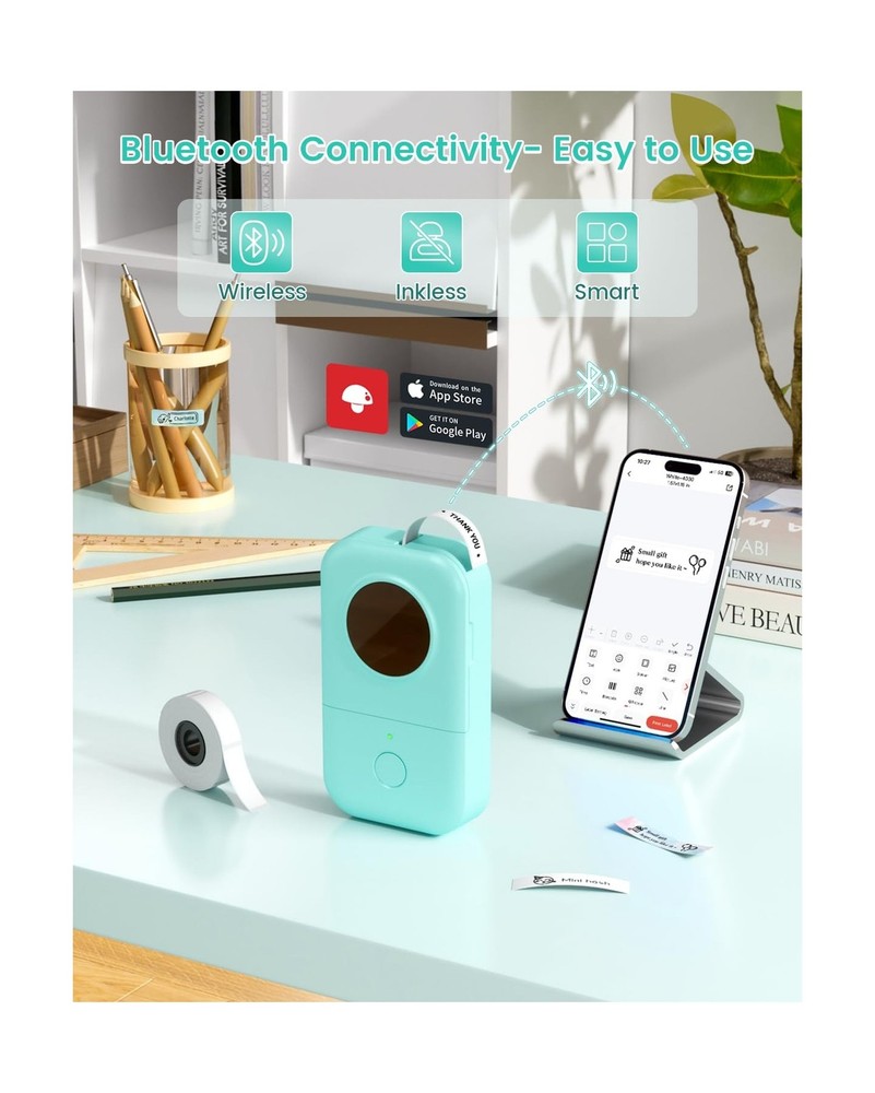 Phomemo Label Maker Machine with Tape, D30 Mini Bluetooth Label... FAST USA SHIP