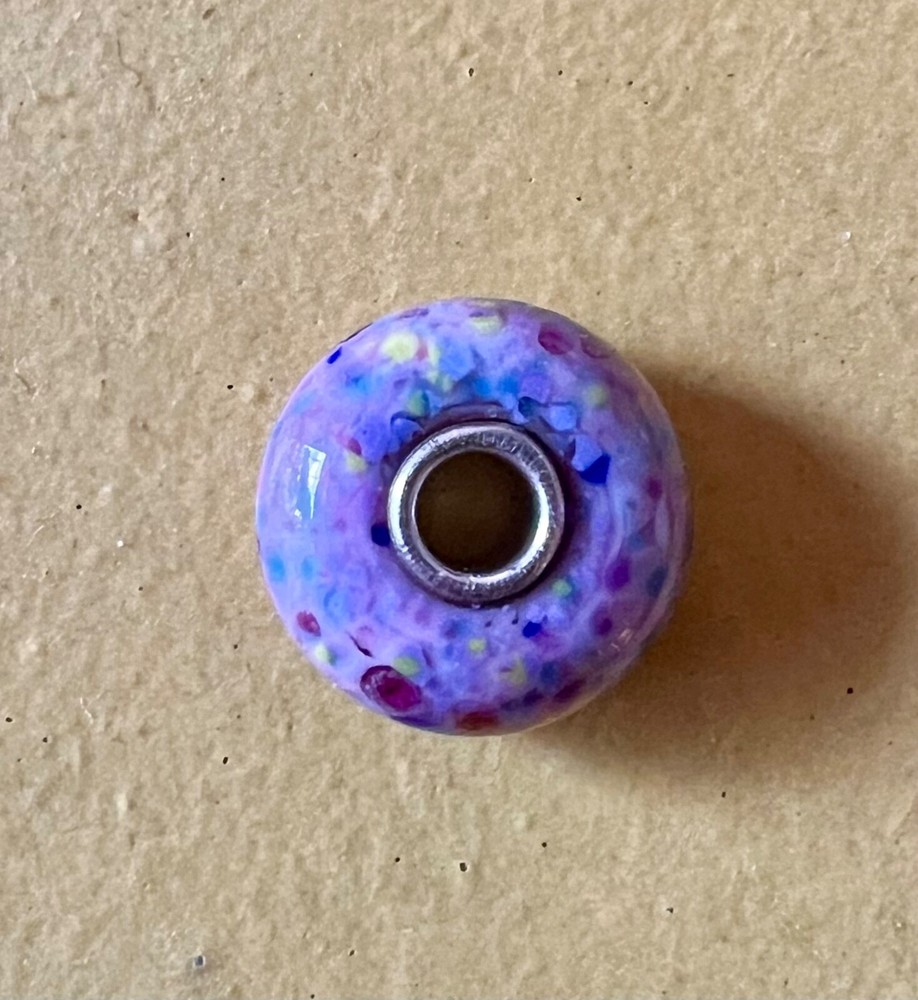 Trollbead trollstone pink rainbow ooak unique