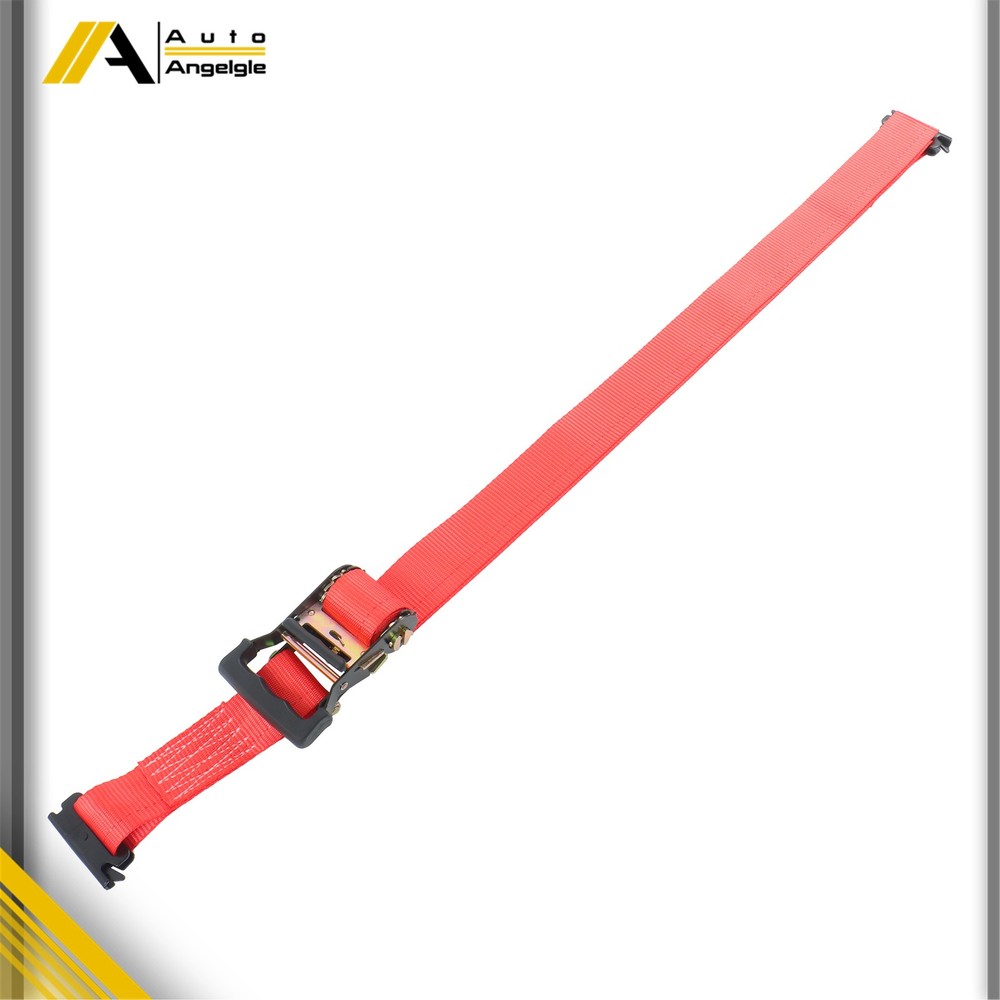 Red Tire Chock Tie Down Kit Includes 8ft Red Ratchet Straps For ATV Trailer UTV