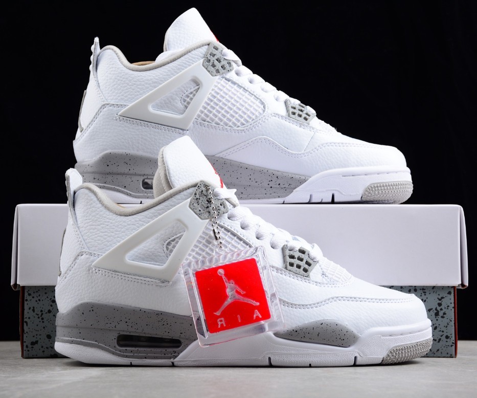 US Size 7-12 Jordan 4 Retro "White Oreo " Men's Basketball Shoes Mid Top