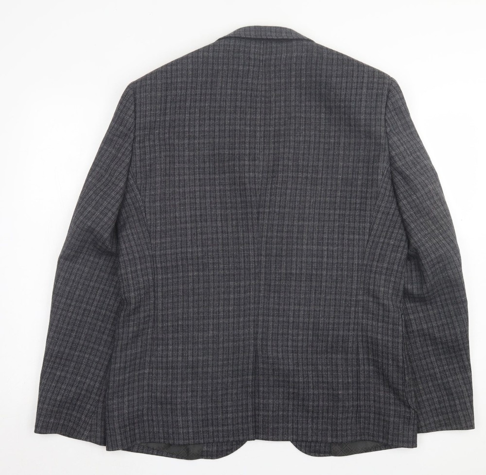 NEXT Mens Grey Plaid Wool Blend Suit Jacket Size 42