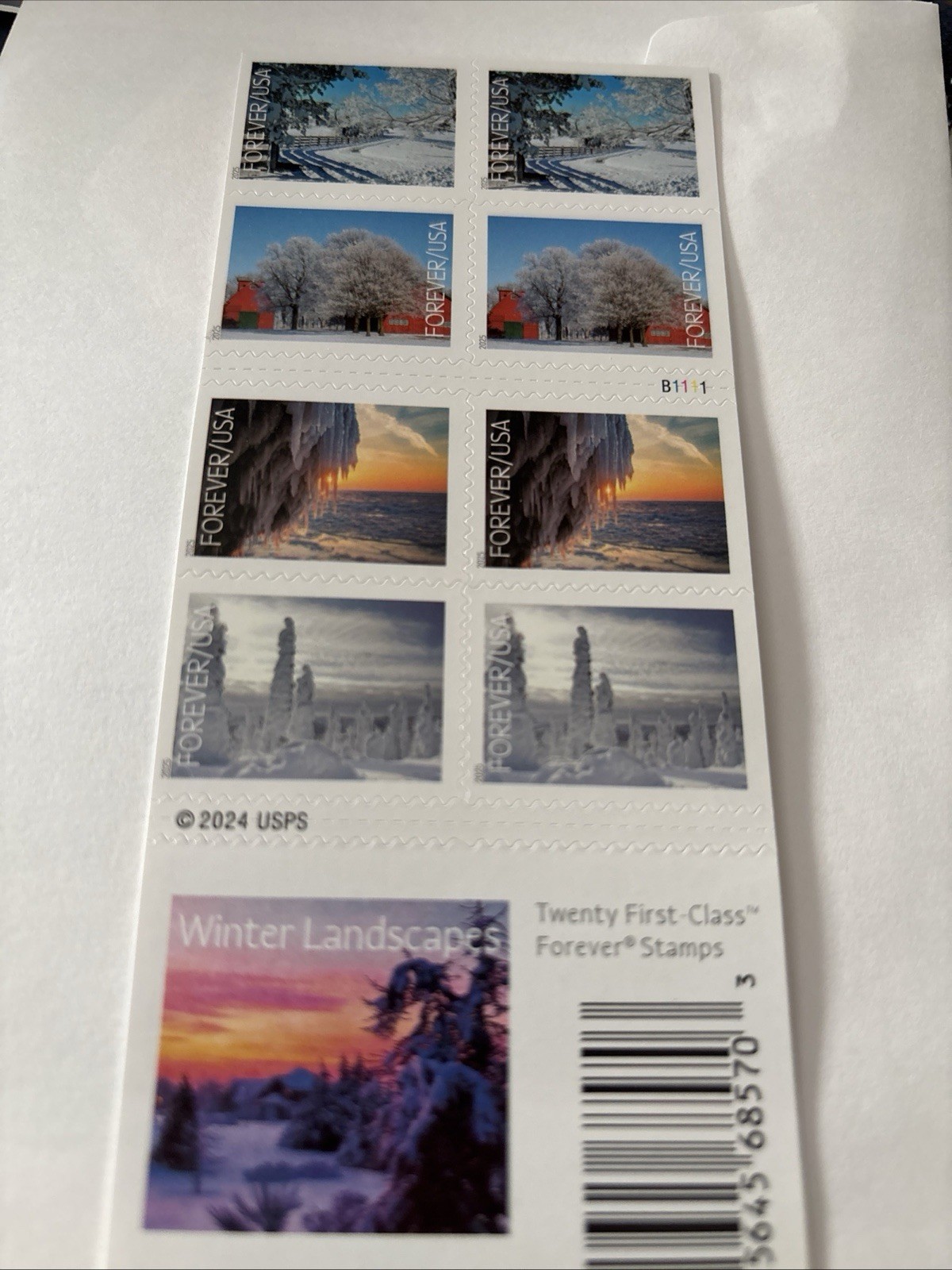 Winter Landscapes 2025 (Book of 20) First-Class Mail Forever Postage Stamps
