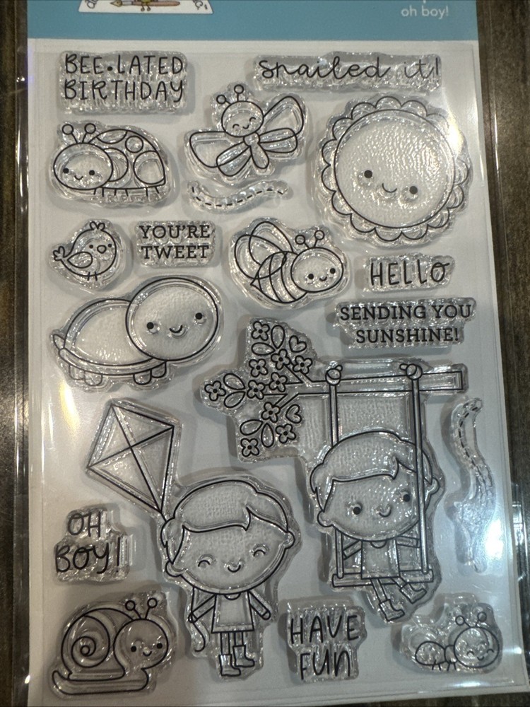 Doodlebug Oh Boy Stamp Set NIP