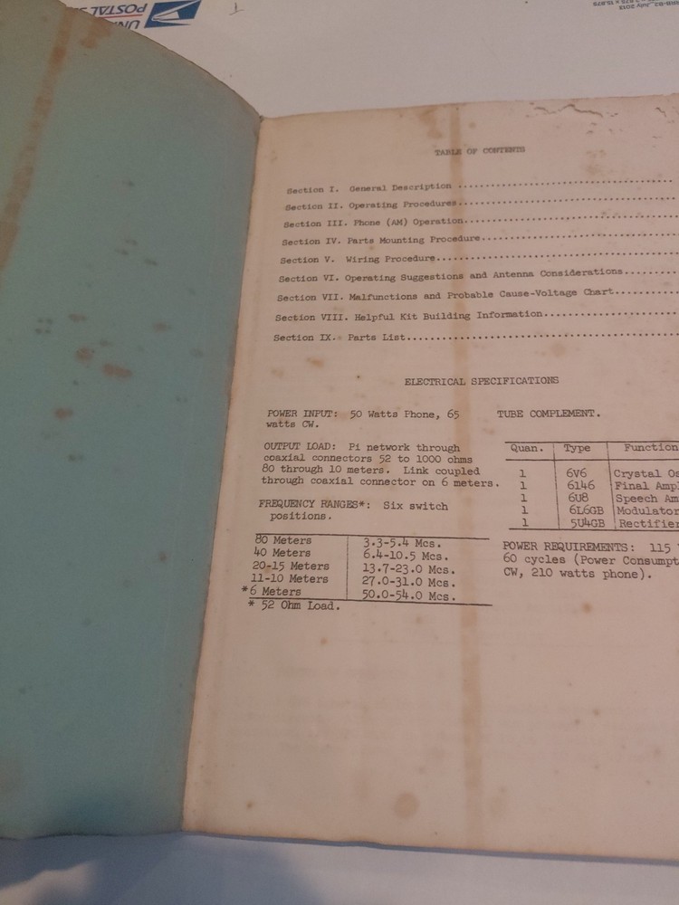 WRL GLOBE SCOUT 680A TRANSMITTER Instruction Manual ONLY ESTATE GRBT