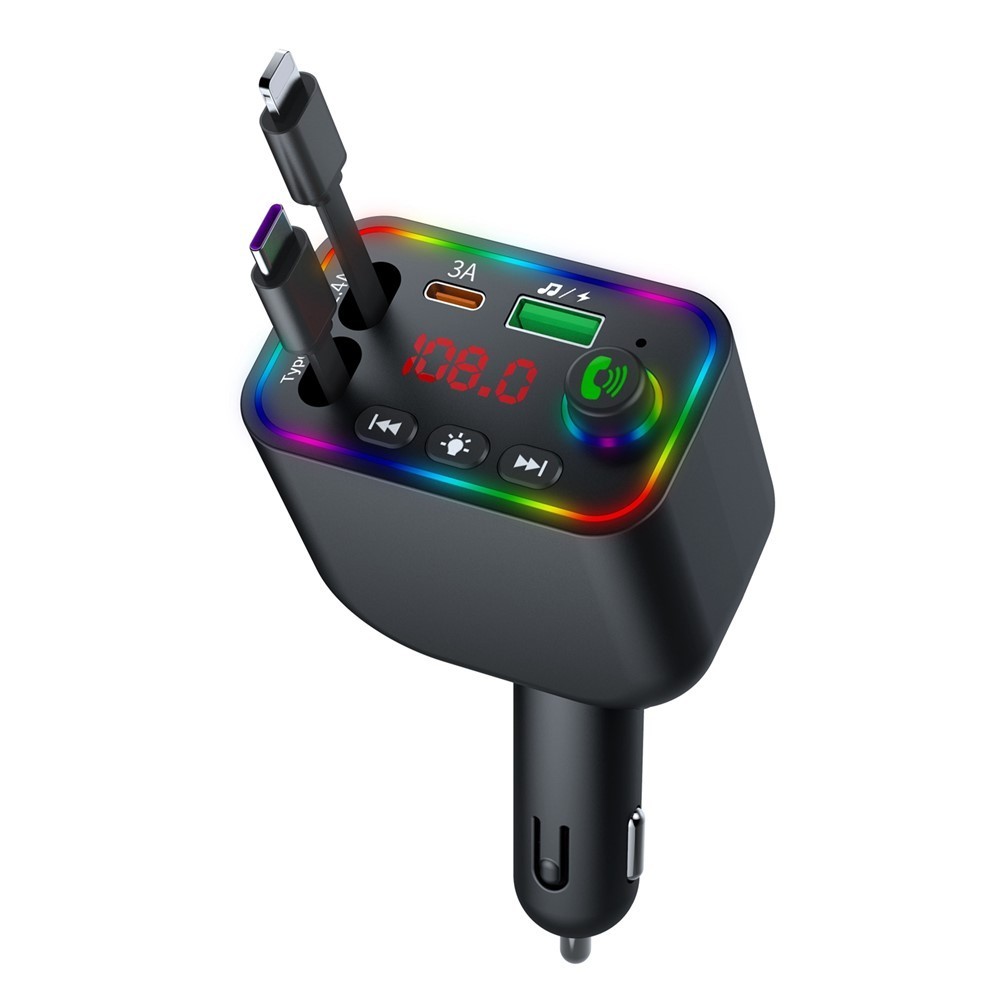 FM Transmitter car Mp3 Player Wireless Radio Adapter Build in Cable USB Charger