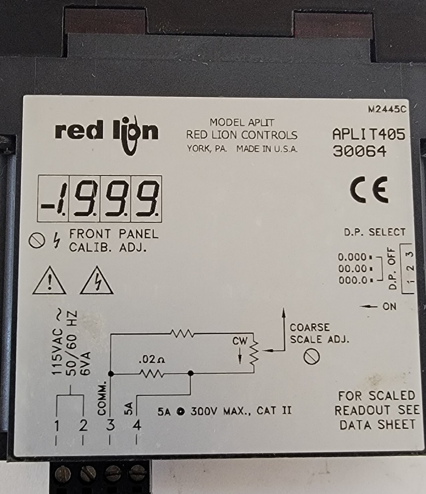 RED LION APLVD405 DIGITAL PANEL METER.