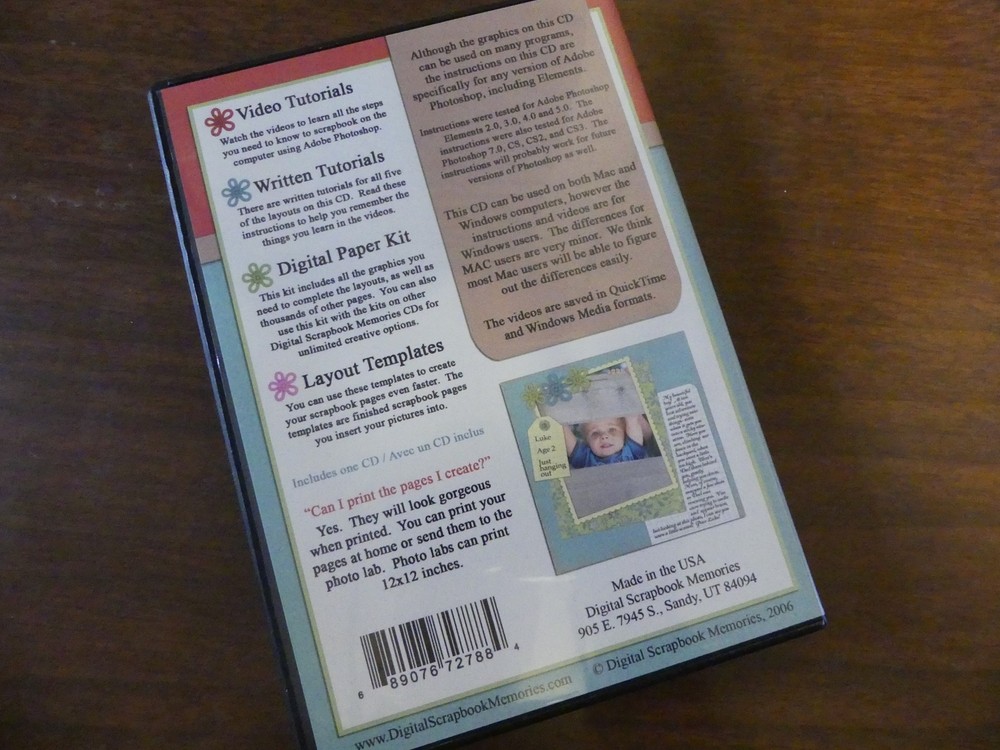 Digital Scrapbook Software CD-ROM PC Mac Beginner Series Flower Patch