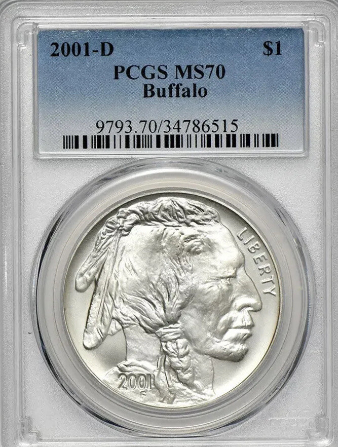 2001 BUFFALO Silver Dollar $1 PCGS MS70💥FLAWLESS QUALITY!💥