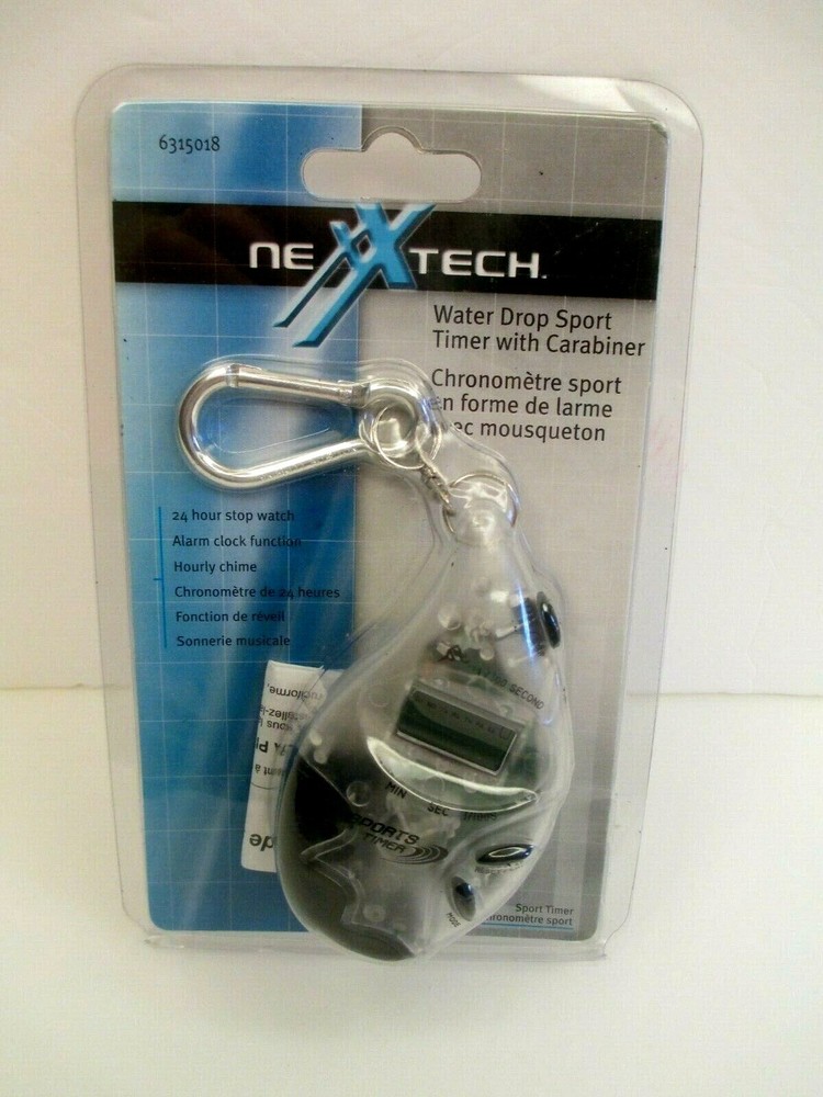 Nexxtech Water Drop Sport Timer With Carabiner Model 6315018 Multi Function  NEW