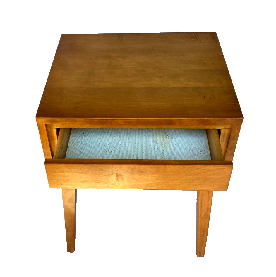 Vintage 1956 Mid Century Modern Conant Ball Furniture - One Drawer Night Stand