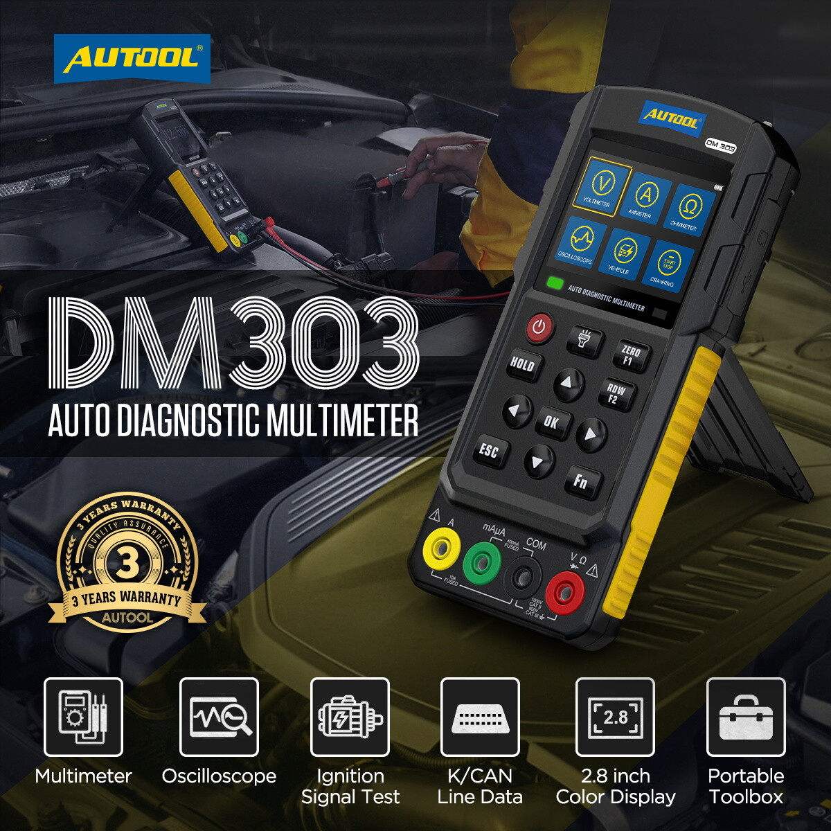Auto Diagnostic Multimeter Oscilloscope AC/DC Voltage Meter Ammeter Ohmmeter