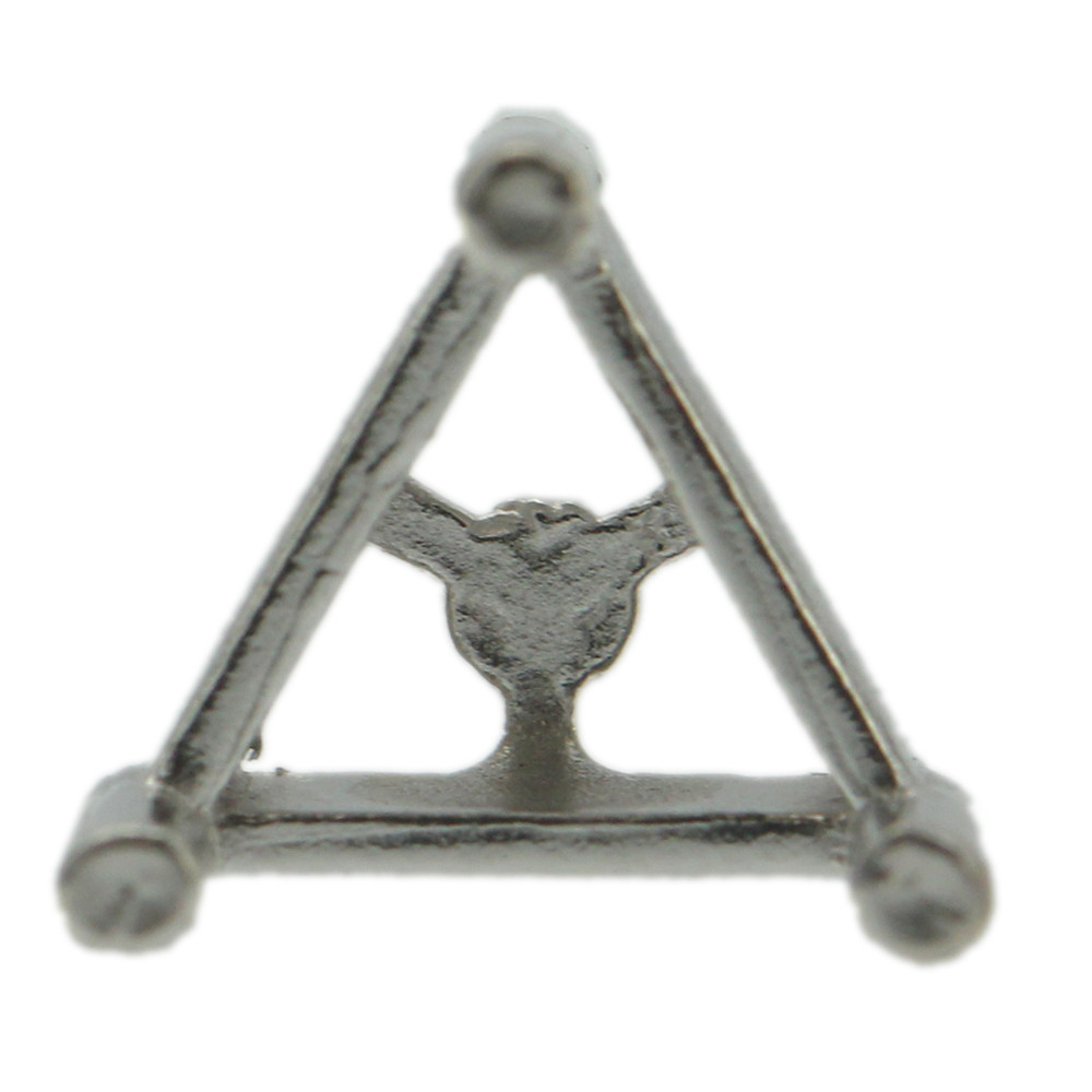 14k White Gold Triangle Stud Earring Mounting Setting Push Back Post 3 Prong USA