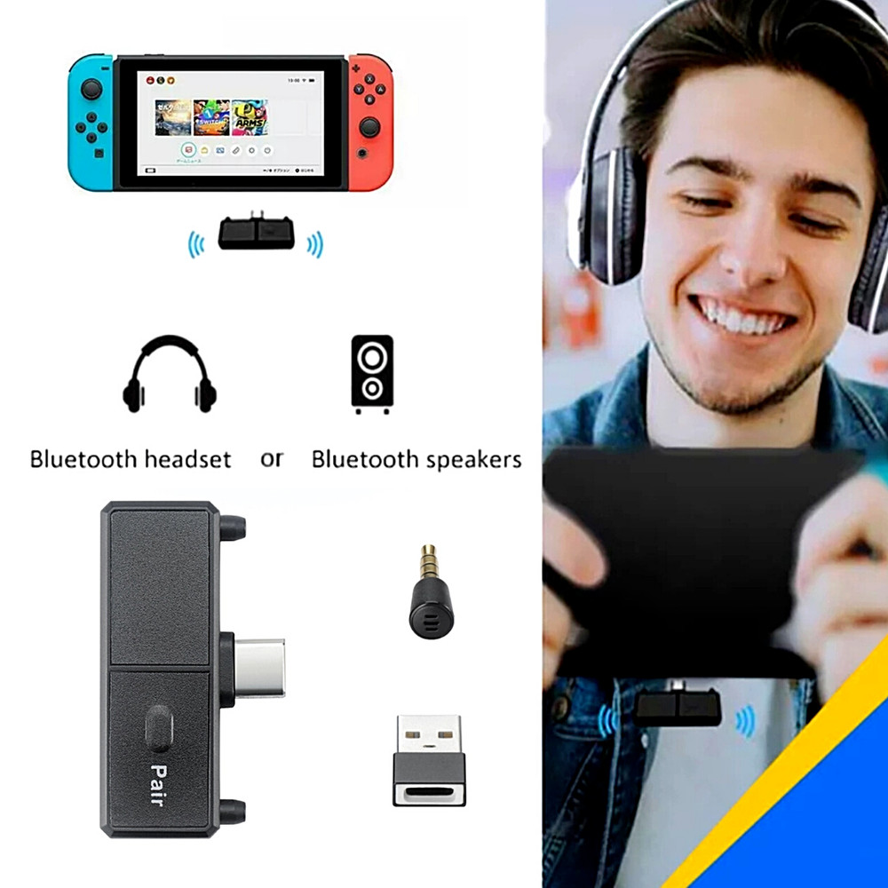 Wireless Headset Receiver USB Dongle Audio Adapter For PS5 PS4 Game Console