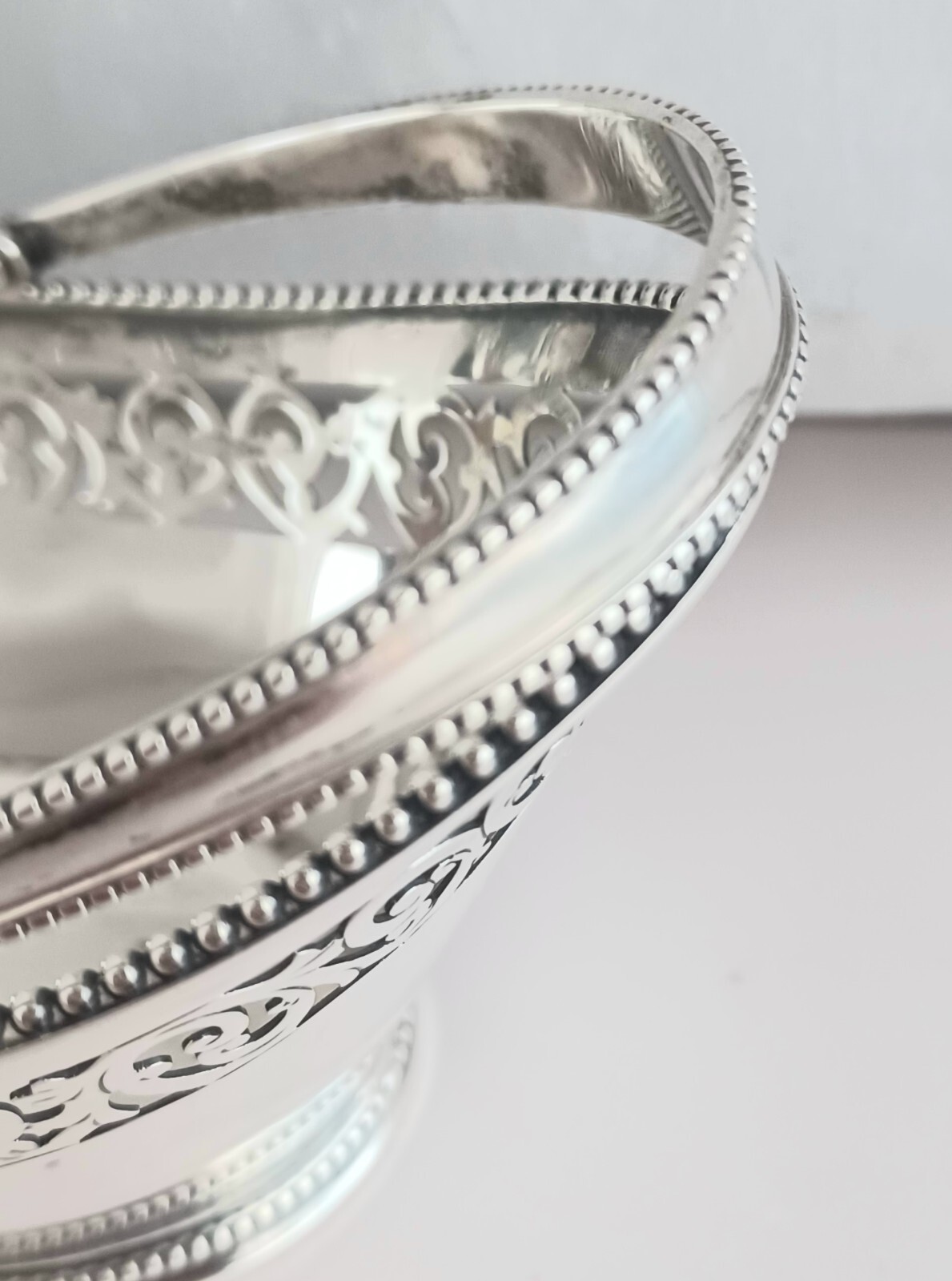 Dominick & Haff Sterling Pierced Beaded Sugar? Basket