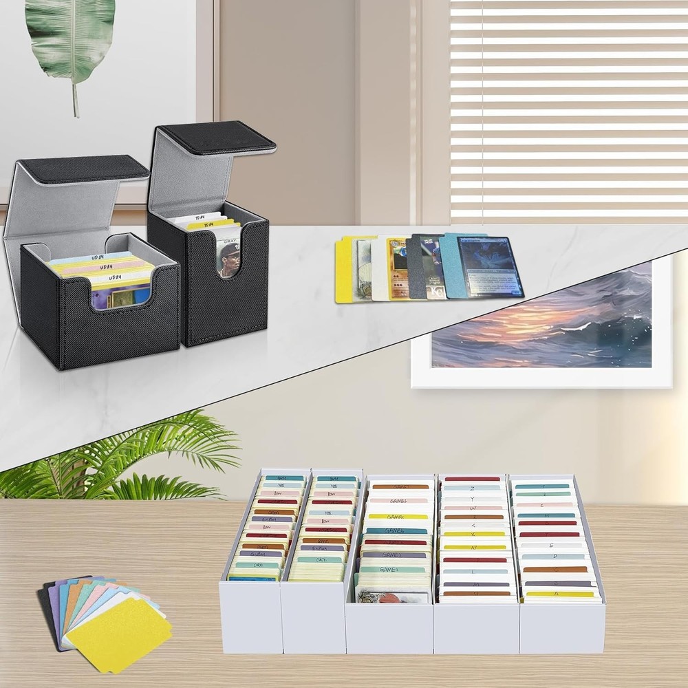 Trading Card Dividers 100pc Multicolor Tabs Card Separators for Storage Boxes