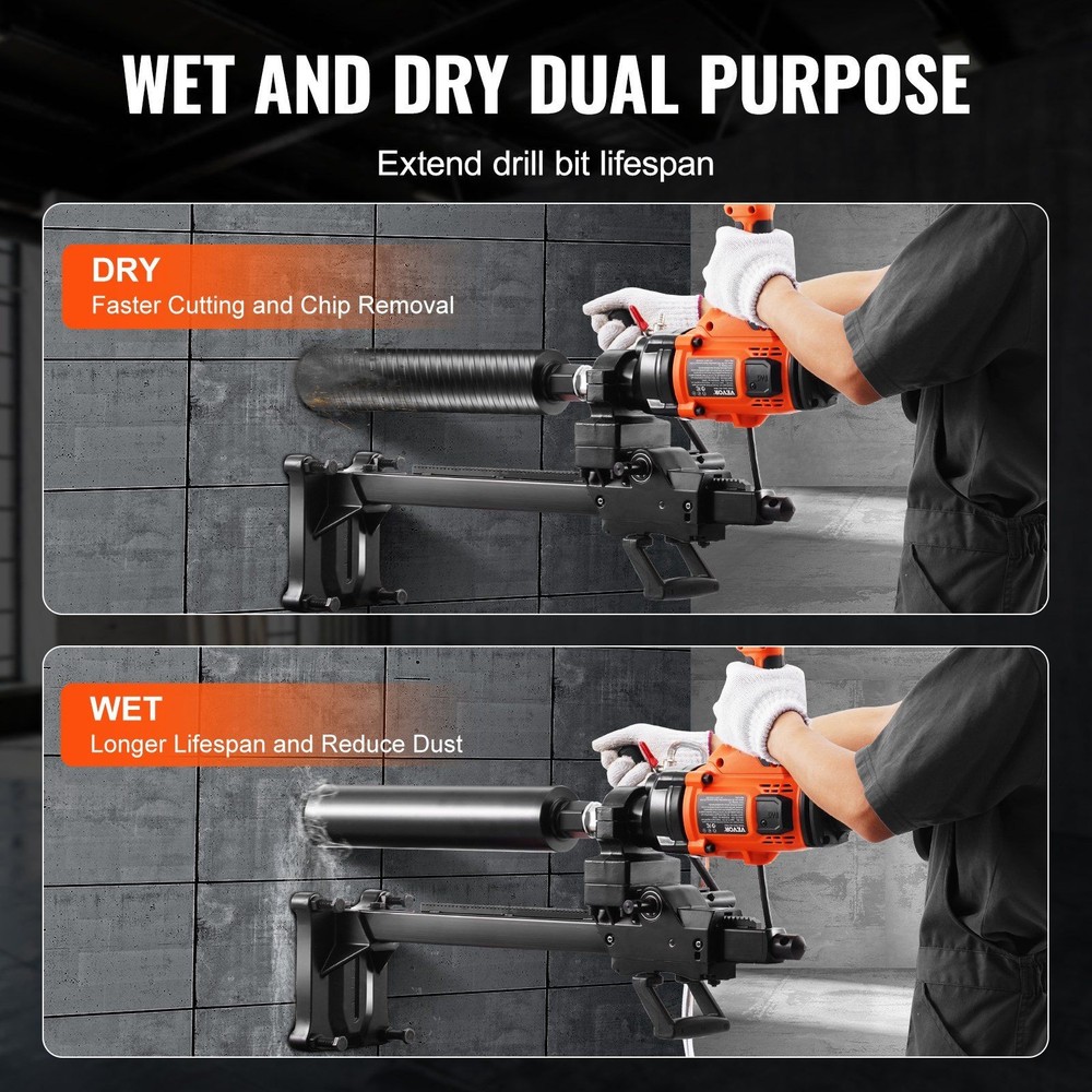 2000W Core Drilling Machine 0.8-6.3in Diamond Bit Handheld/Stand